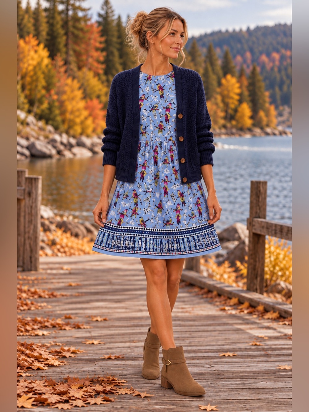 Iska London Blue Budgie Fit & Flare Dress – UK 10 / US 6 – NWT Boho Dopamine